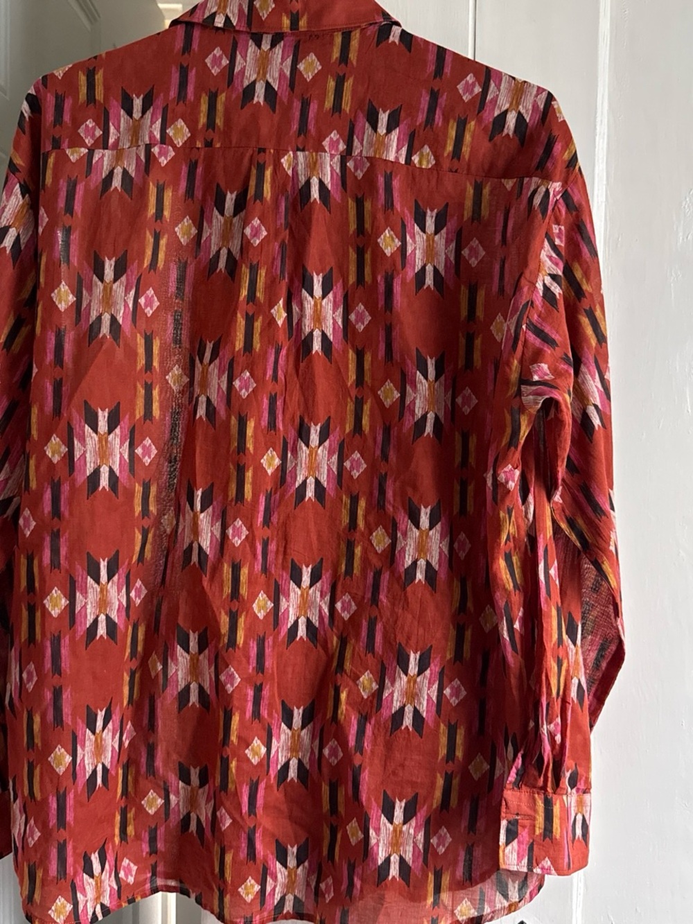 Hartford Red Multi-Color Aztec-Pattern Button-Down Shirt - Picture 6 of 6